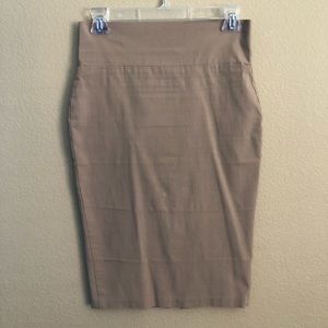Tan pencil skirt